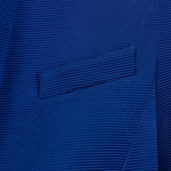 Giorgio Armani Cobalt-Blue Ribbed-Knit Blazer - Picture 6 of 11